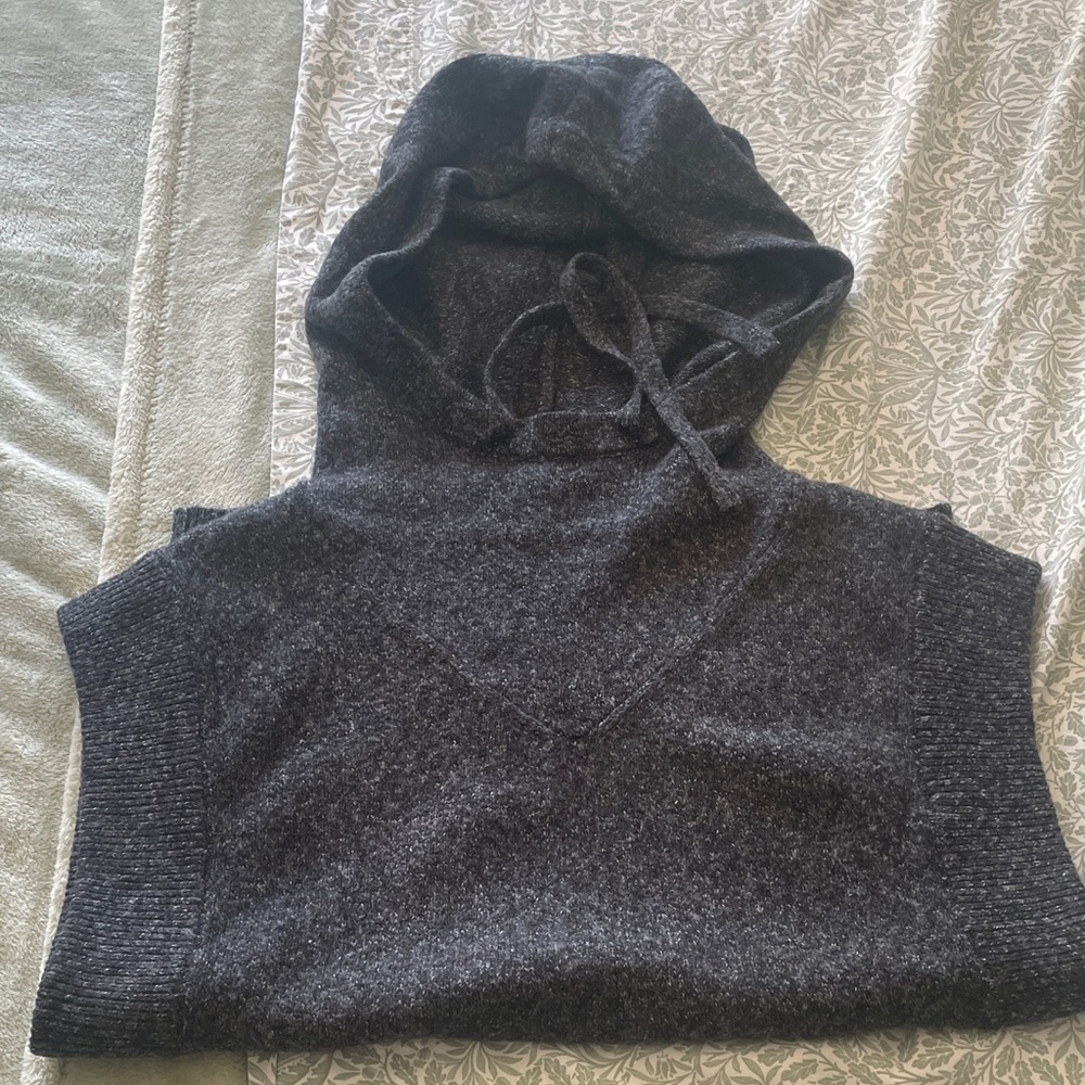 Sleeveless Hoodie Grey Sweater Haven Well Within